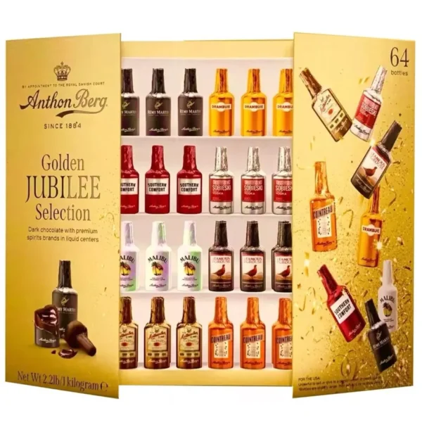 2-PACK Anthon Berg Dark Chocolate Liqueur Liquor 2.2 Lbs 64 Bottles New Sealed - Image 2